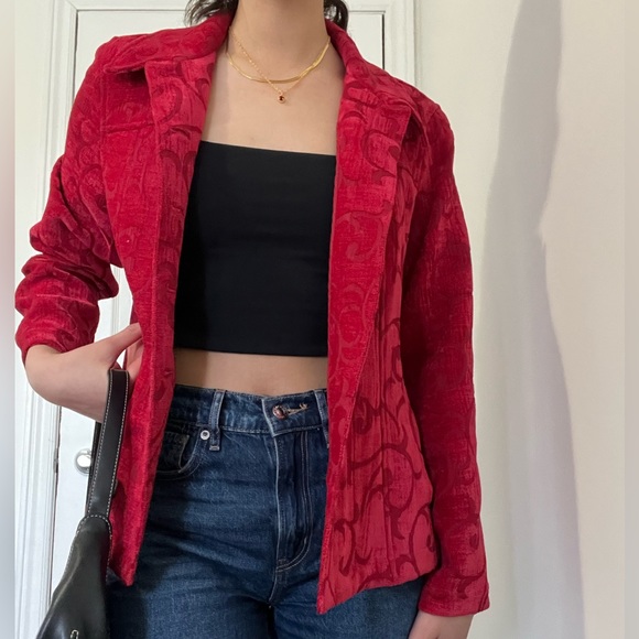 Embroidered Blazer Jacket - Appleseeds Petites - Vintage Style Size 10P - Picture 2 of 9